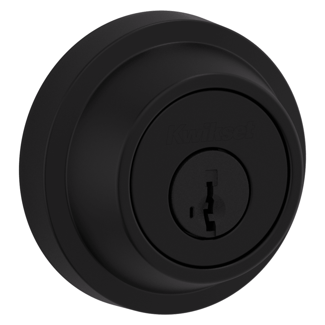 660 Single Cylinder Round Deadbolt in Matte Black featuring SmartKey Security