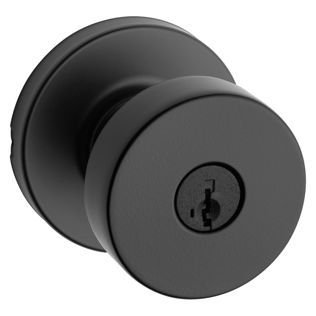 Pismo Keyed Entry Knob in Matte Black featuring SmartKey Security