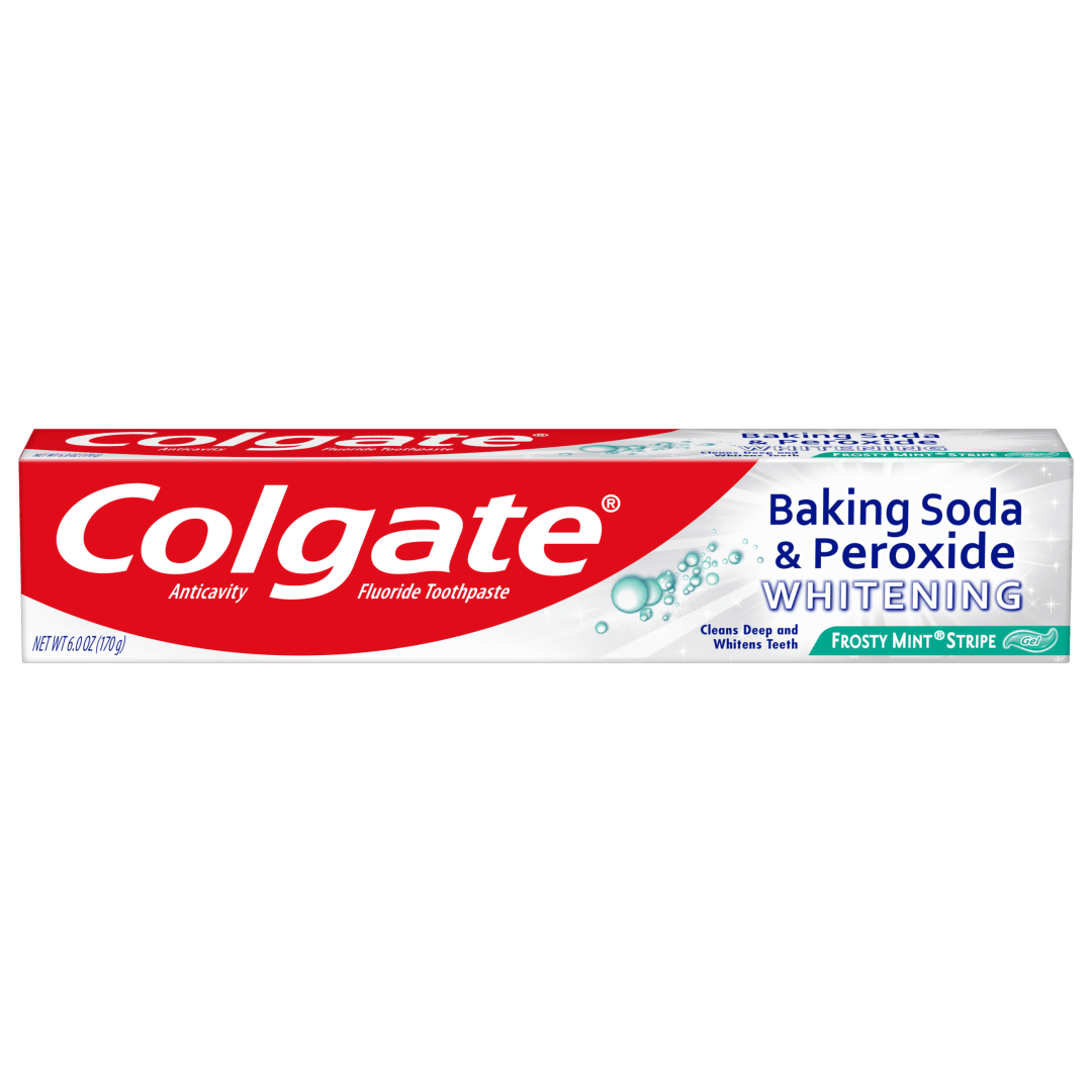 Colgate Baking Soda and Peroxide Whitening Toothpaste Gel, Frosty Mint Stripe, 6 oz