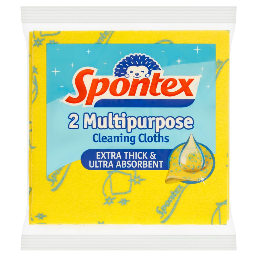 Spontex Multi-Purpose Microfibre Cloths 2pk