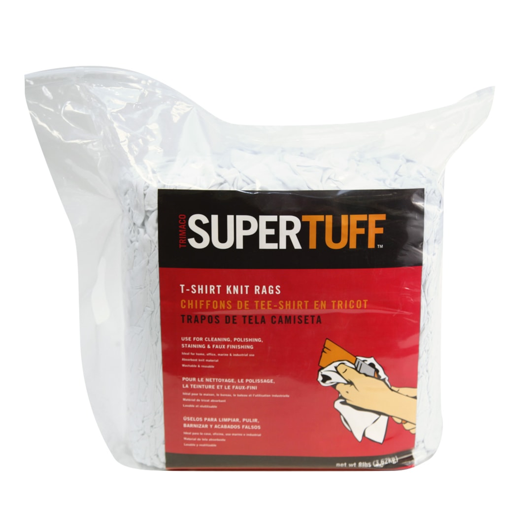 T-Shirt Knit Painter's Rags, White, 8lb bale