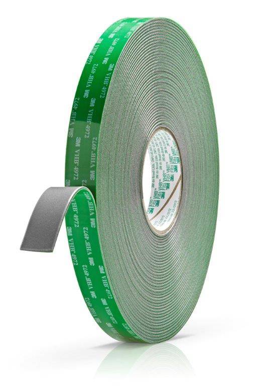 Fita 3M™ VHB™ Dupla Face de Espuma 4972 – Cinza, 15 mm x 33 m, 16 por Caixa
