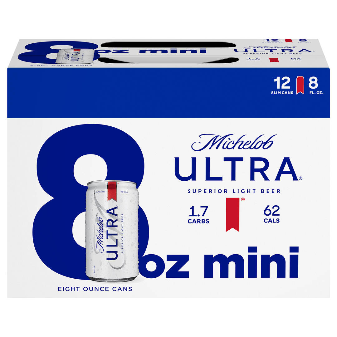 Michelob ULTRA Light Beer, 12 Pack Beer, 8 FL OZ Cans