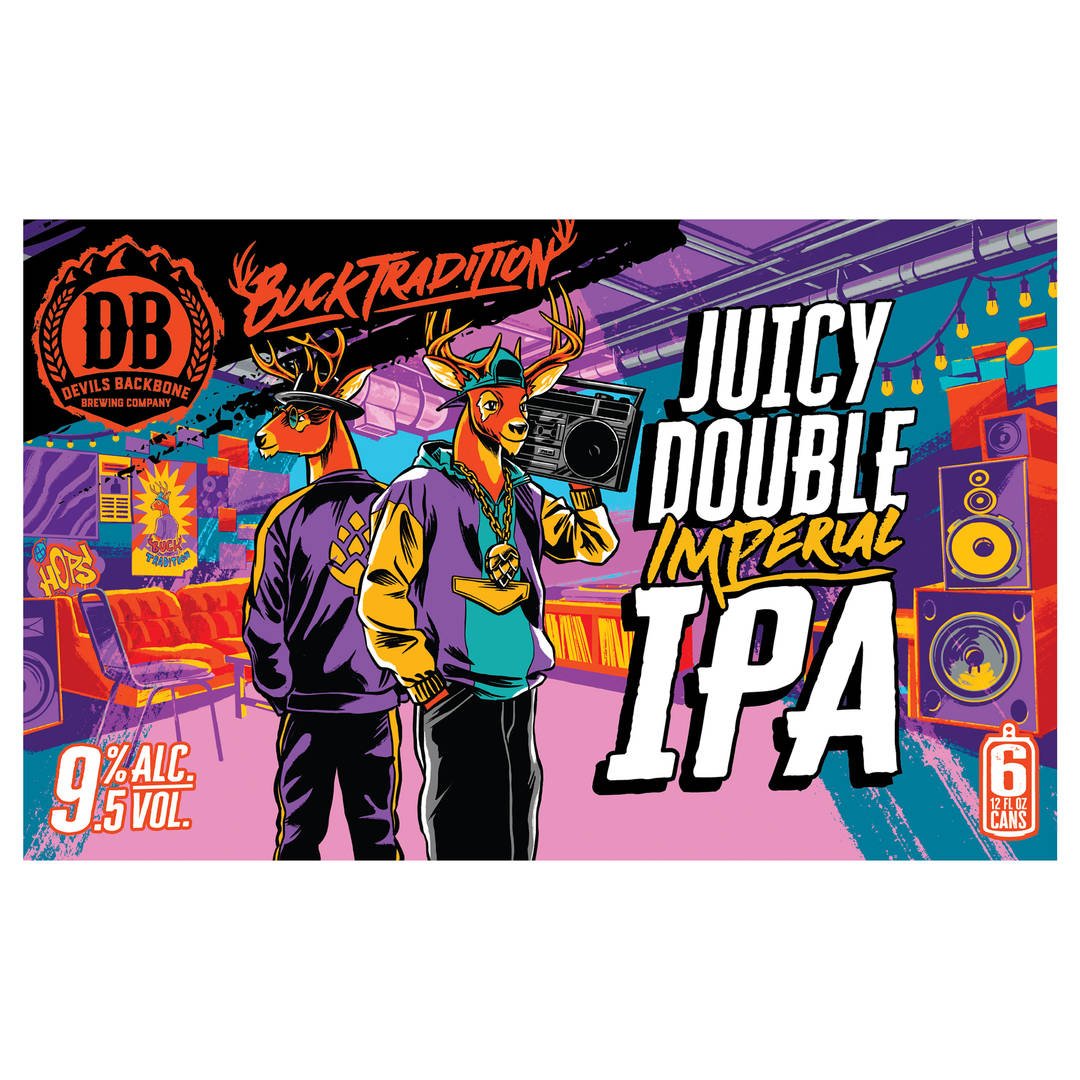 Devils Backbone Brewing Company Juicy Double Imperial IPA, 6 Pack 12oz can, 9.5% ABV