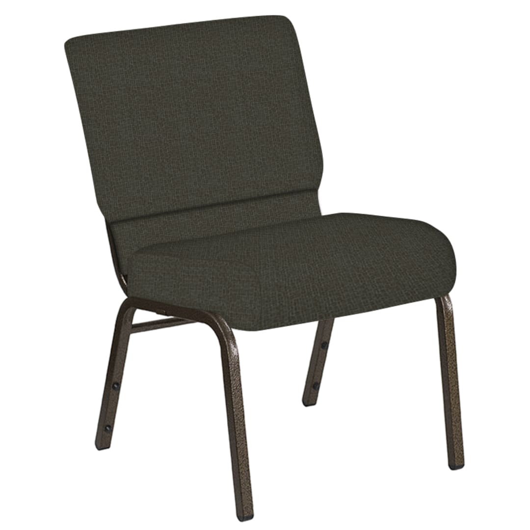 21''W Church Chair in Cobblestone Chocaqua Fabric - Gold Vein Frame