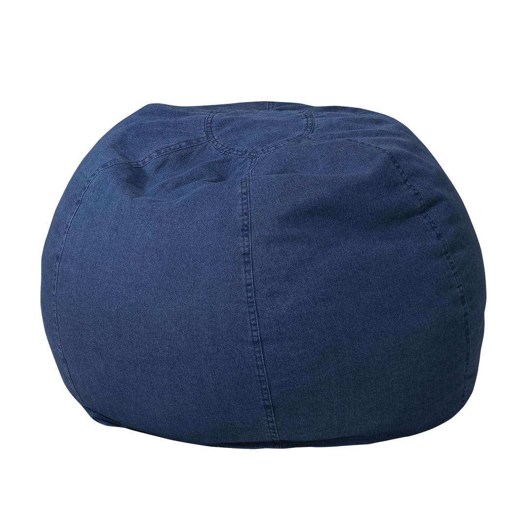 Dillon Small Denim Refillable Bean Bag Chair for Kids and Teens
