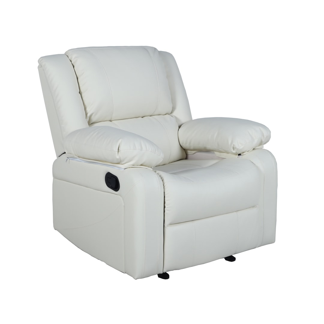Harmony Series Cream LeatherSoft Recliner