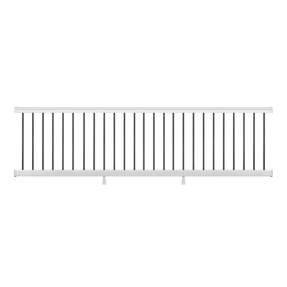 10-ft x 36-in Select® Horizontal T-Rail Kit with Round Aluminum Balusters Full Span - Classic White