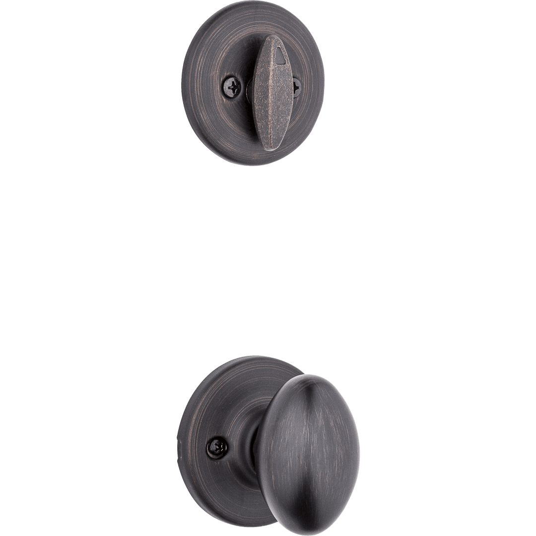 604 Single Cylinder Interior Pack w/Aliso Knob for Kwikset Series Handlesets in Venetian Bronze