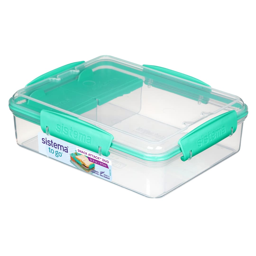 Sistema Snack Attack Duo To Go Food Storage Container | 975ml. | Minty Teal [21482-53C]