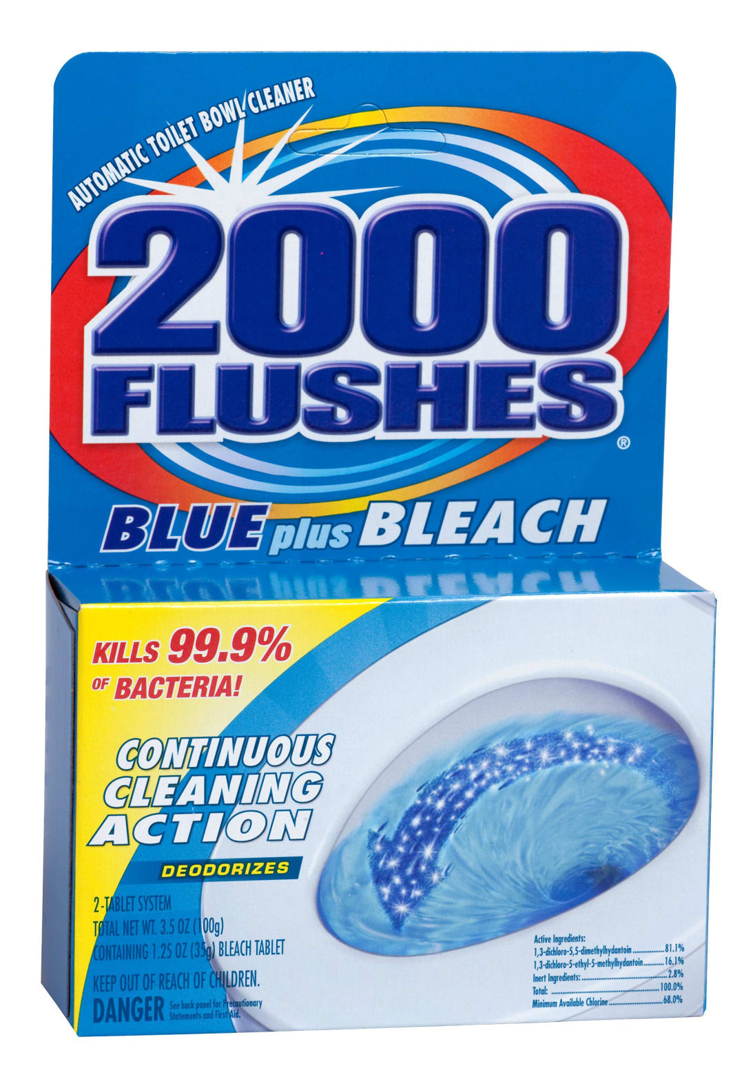 2000 FLUSHES BLUE PLUS BLEACH