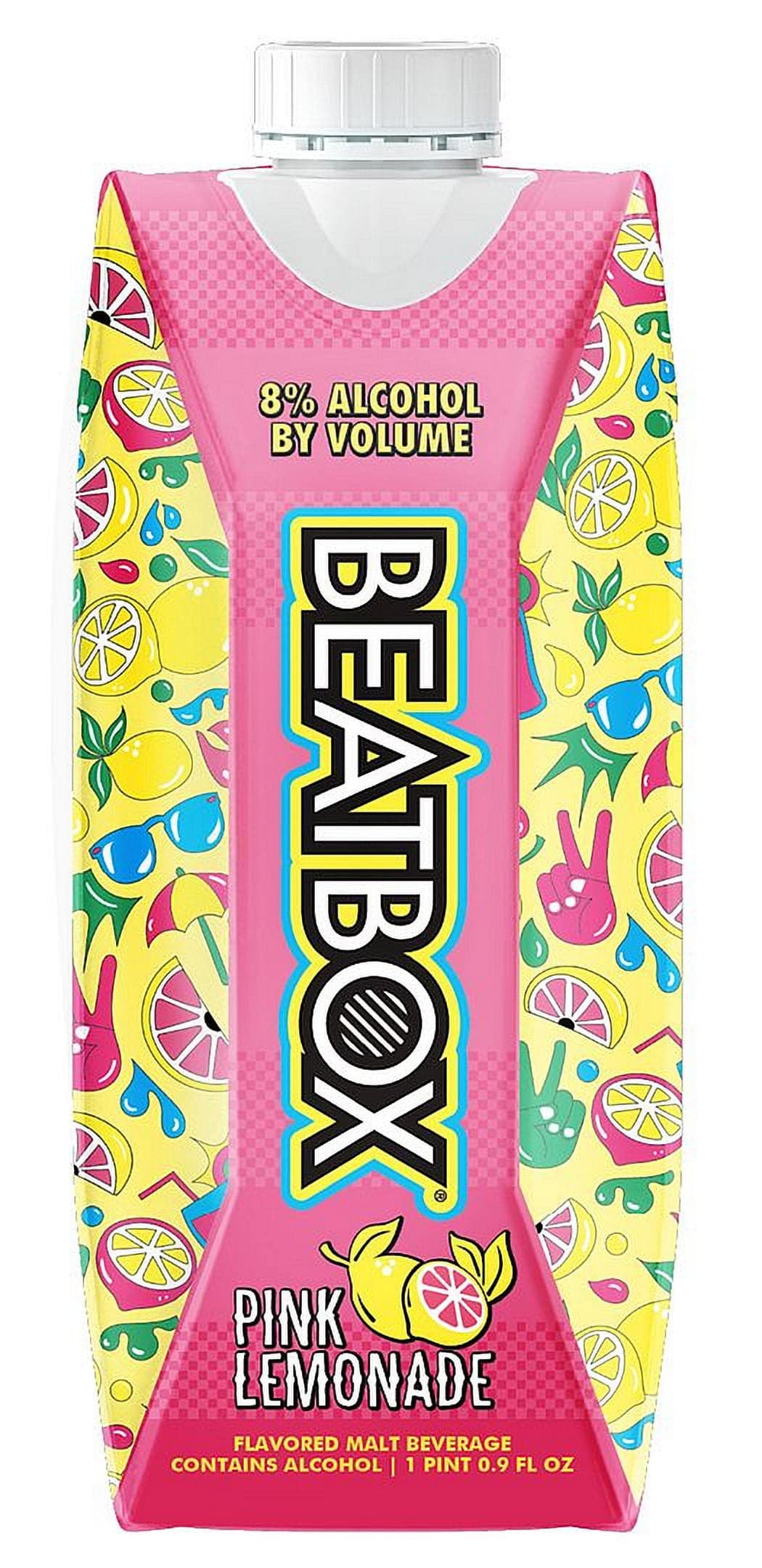BeatBox Pink Lemonade Ready to Drink Cocktail Malt Party Punch, 8% ABV, 500ml Tetra