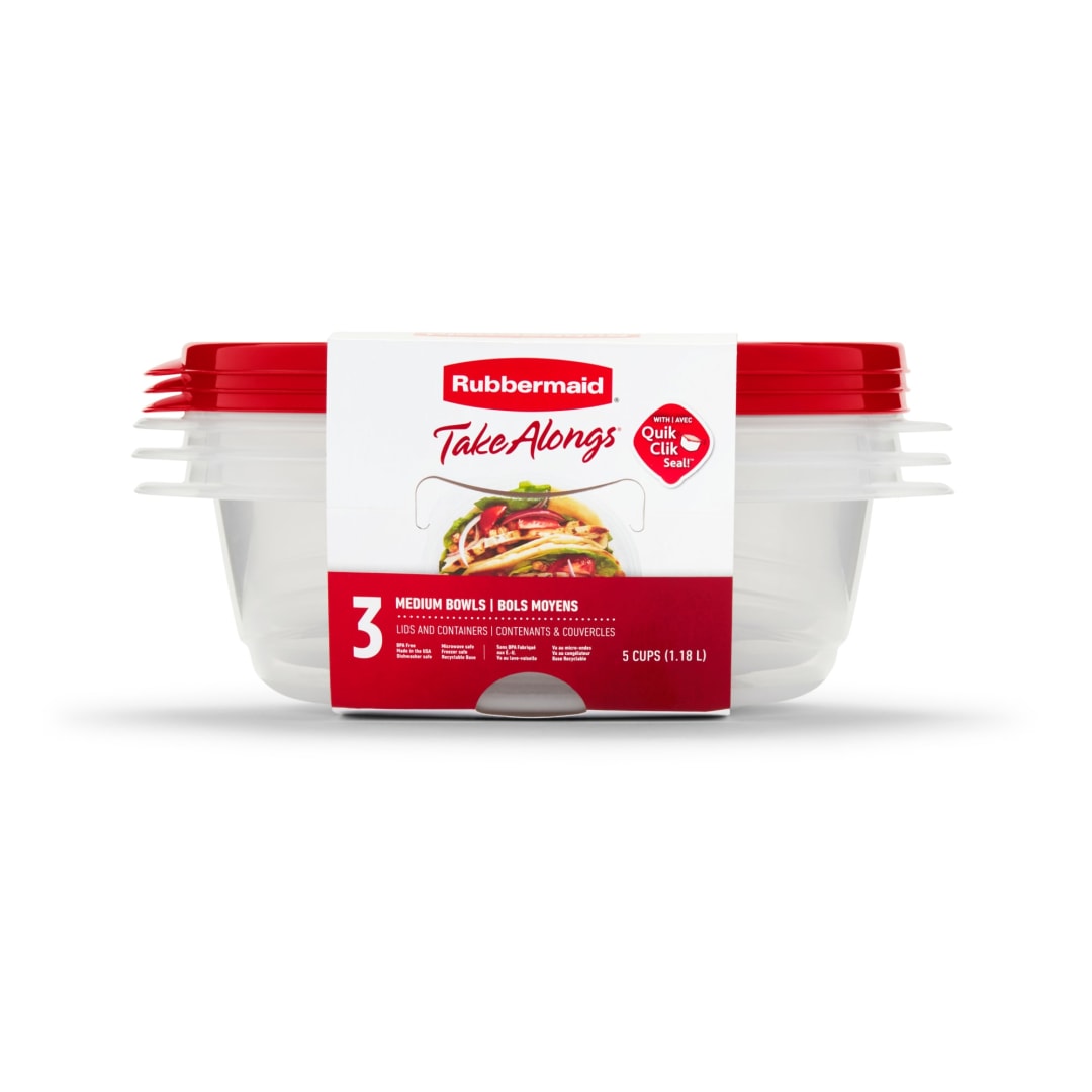 Rubbermaid® TakeAlongs® Food Storage Containers, 5 Cup, 3 Pack