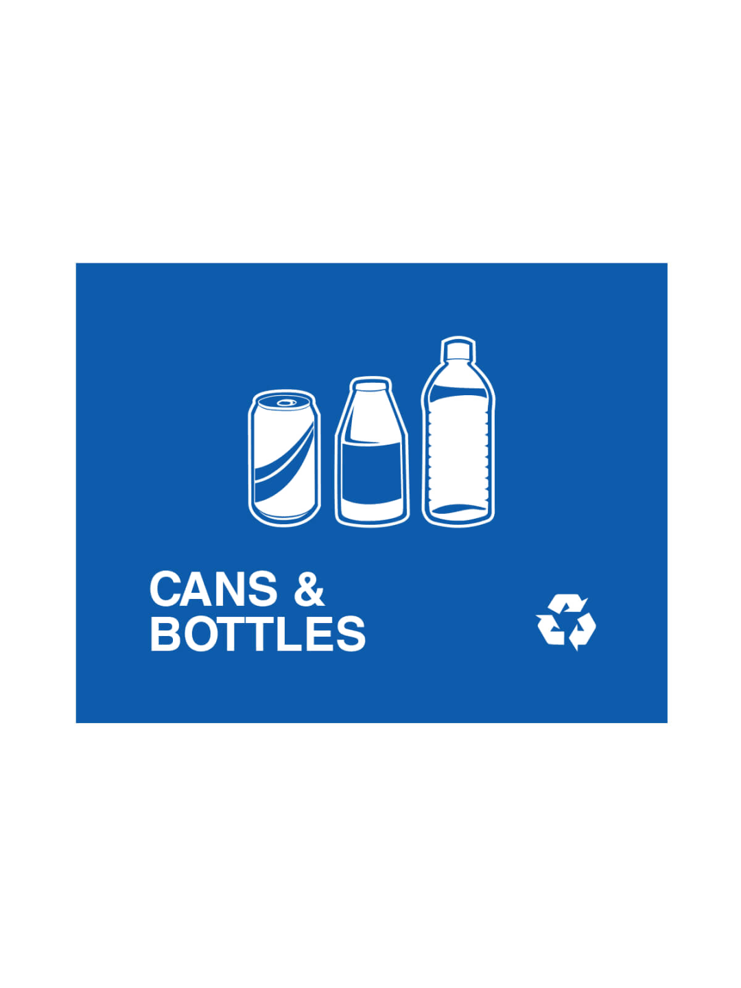  VISION - Sign - Cans & Bottles - Blue