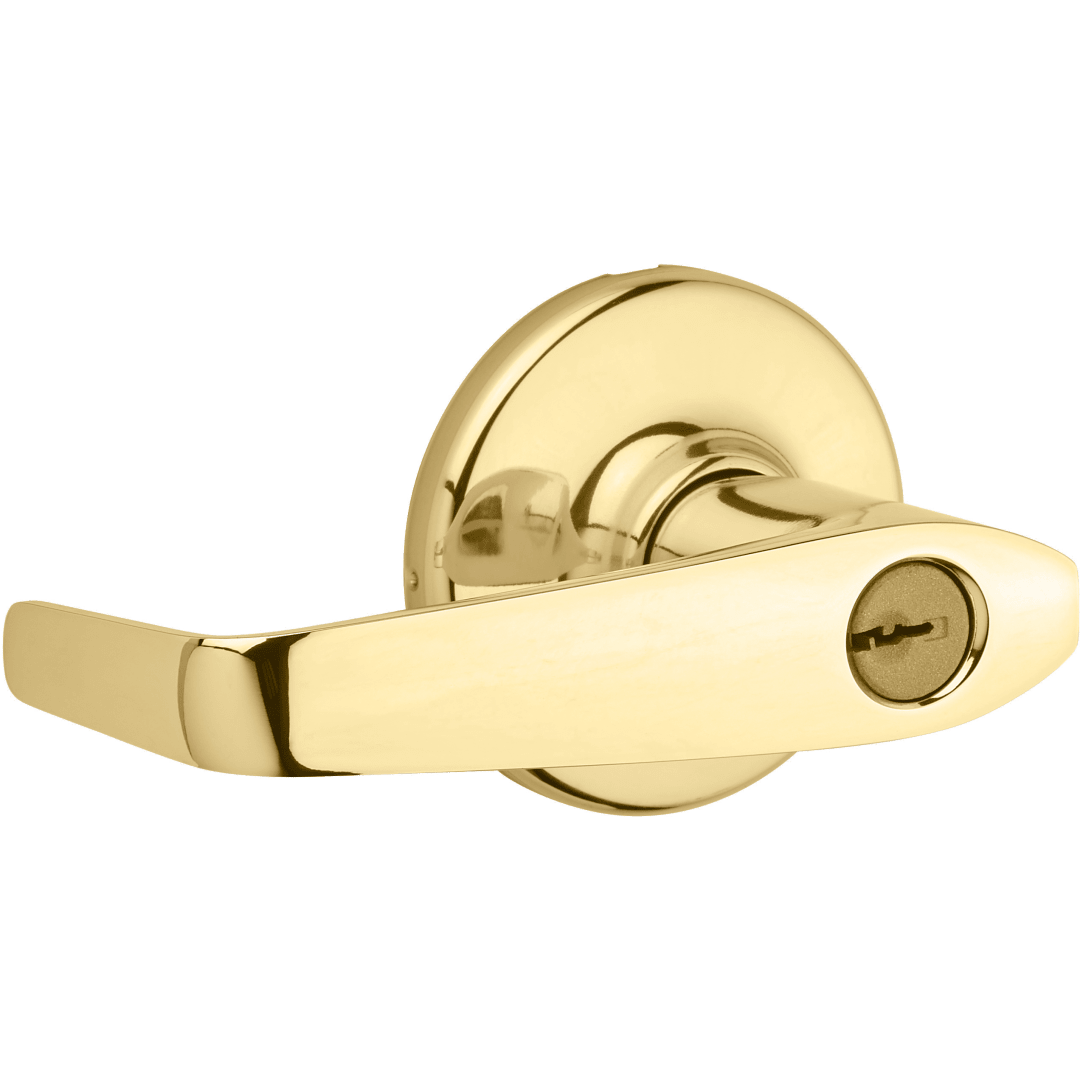 Kingston Keyed Entry Lever in Polished Brass