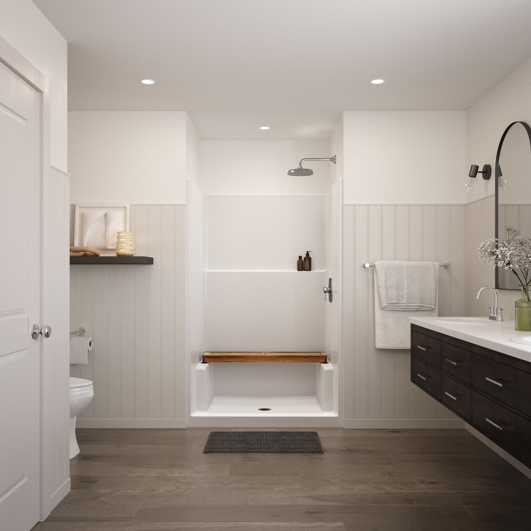 DreamLine Straight Teak Shower Bench for 48" Shower