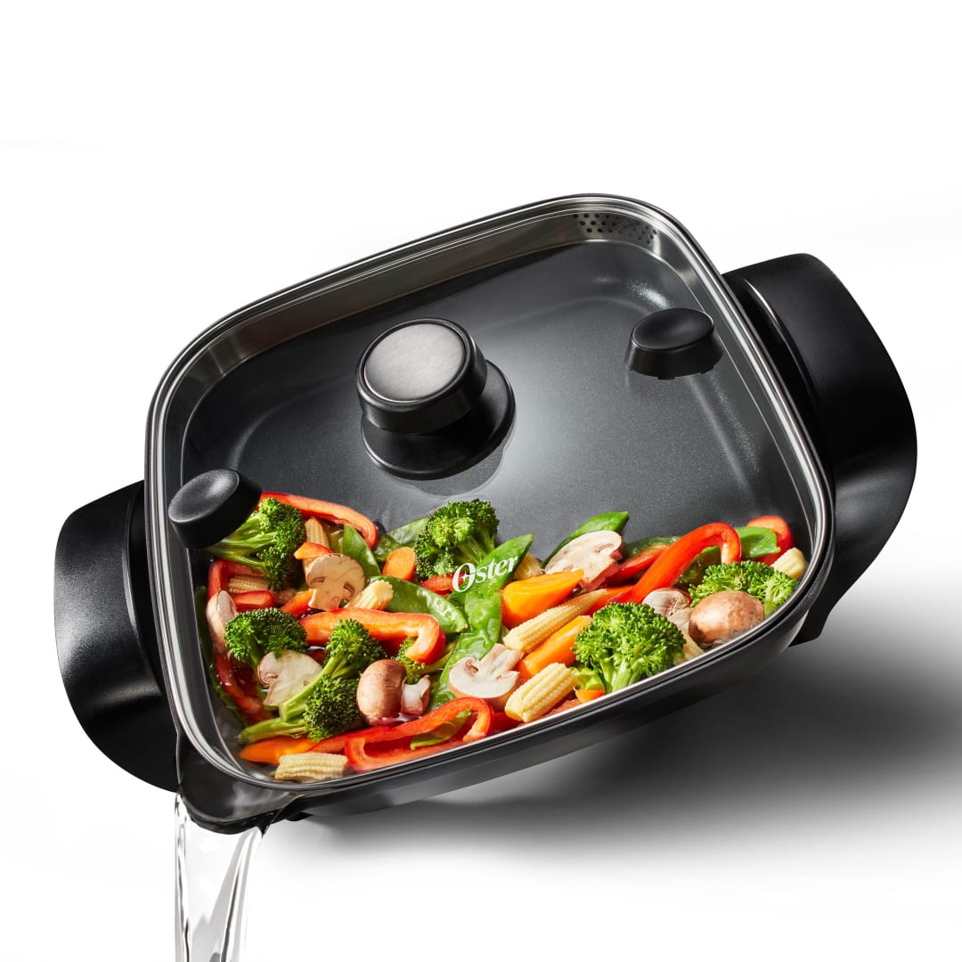 Oster® DiamondForce™ Strain & Pour Electric Skillet , 12-Inch x 12-Inch