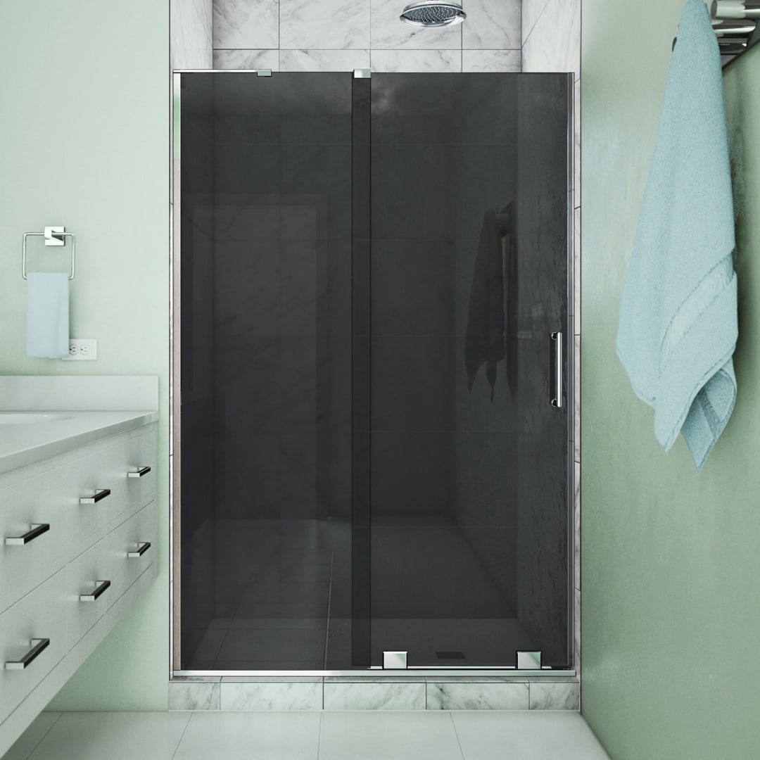 DreamLine Mirage-X 44 - 48 inch W x 72 inch H Frameless Sliding Shower Door in Chrome with Gray Glass