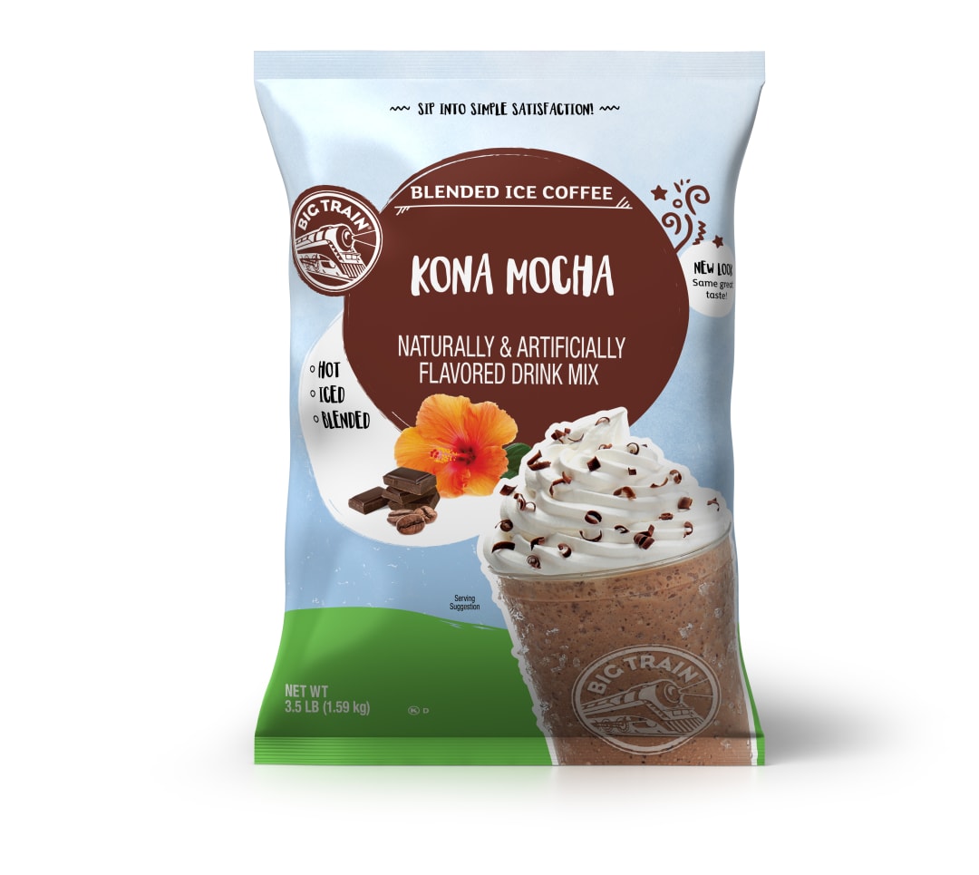 Big Train Kona Mocha Blended Ice Coffee Powdered Drink Mix, 5 x 3.5 lb