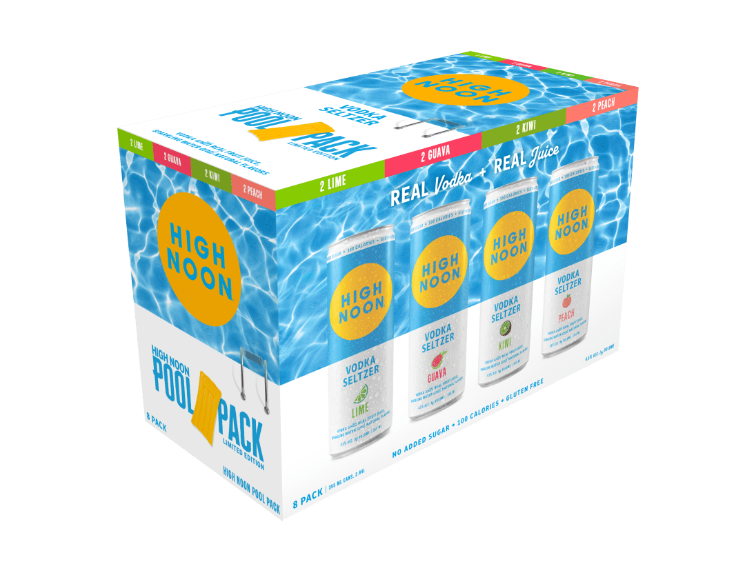 High Noon Pool Pack Vodka Hard Seltzer Variety Pack 8 355ml Cans