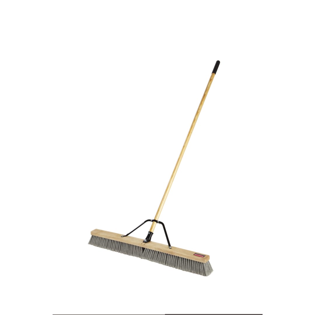 36" Assembled Push Broom Fine Polyethylene Bristle