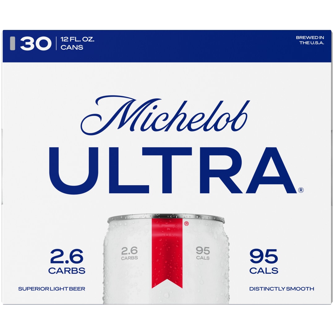 Michelob ULTRA Superior Light American Lager Beer 30 Pack, 12 fl oz Cans