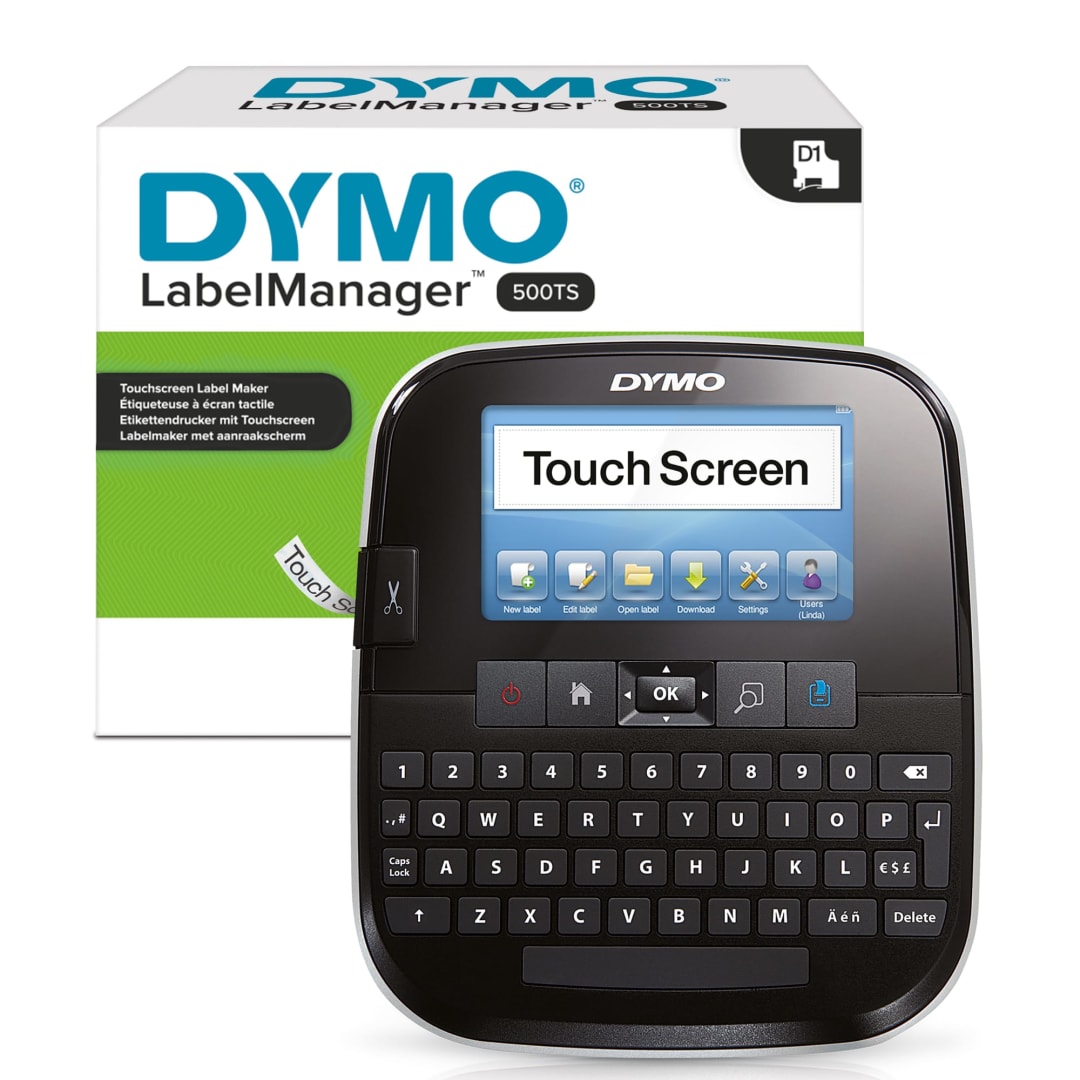 DYMO® Label Manager 500TS Touch Screen Handheld Label Maker | QWERTY Keyboard | Full Colour with PC/Mac Connection (UK)