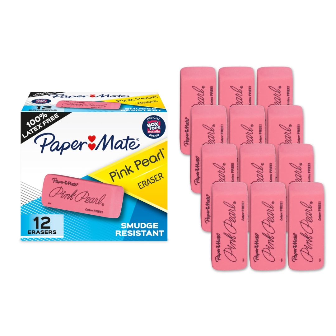 Paper Mate® Erasers | Pink Pearl® Large Erasers, 12 Count