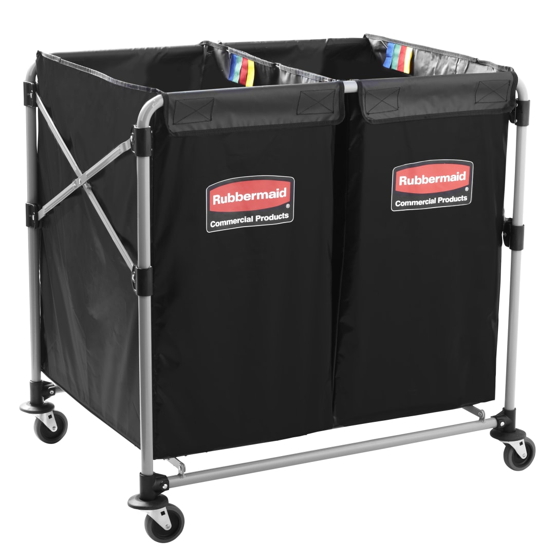 Rubbermaid Commercial Products Collapsible X Cart, 8 Bushels, Multi Stream, Black