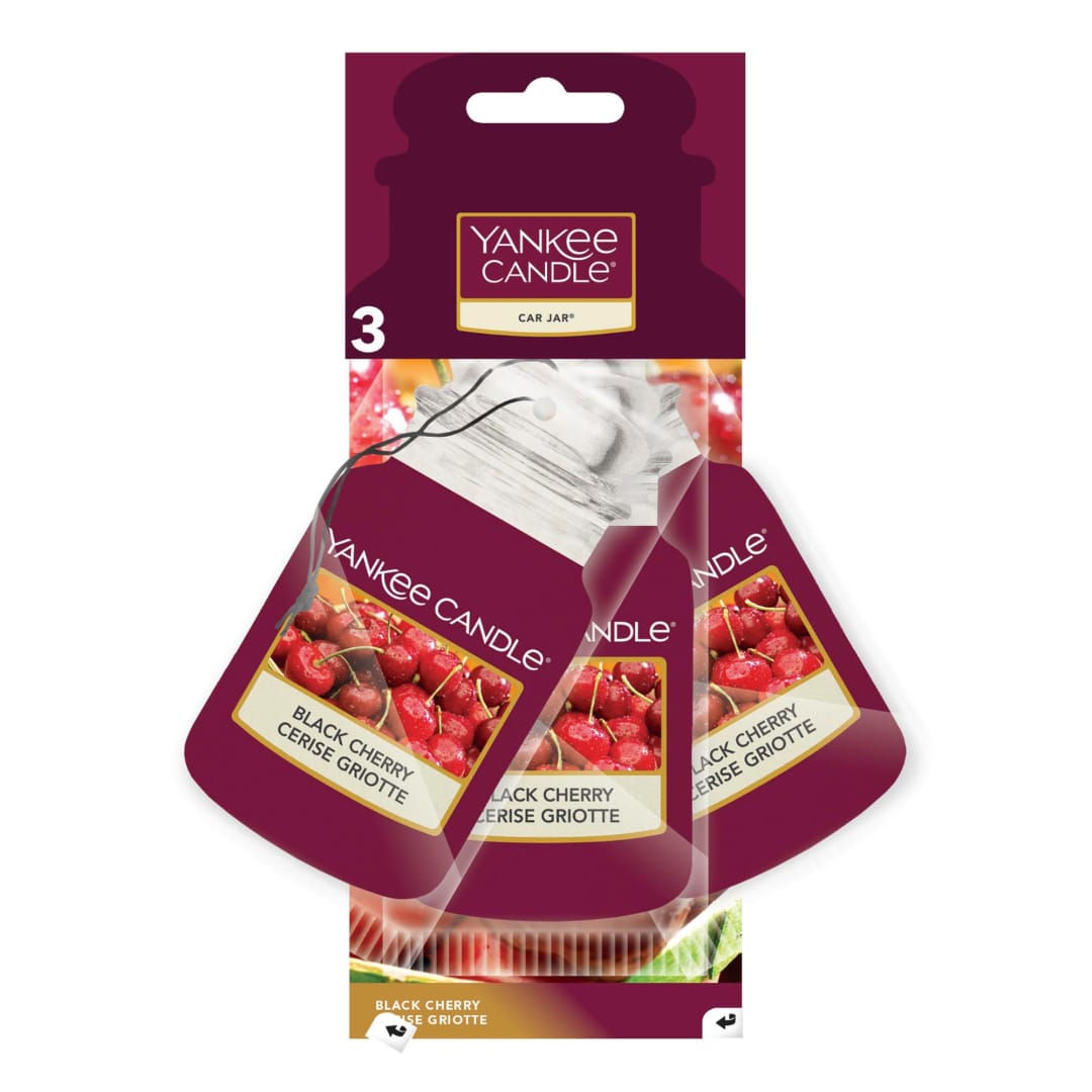 Yankee Candle® Car Jar Scented Air Freshener | Black Cherry | 3 Count