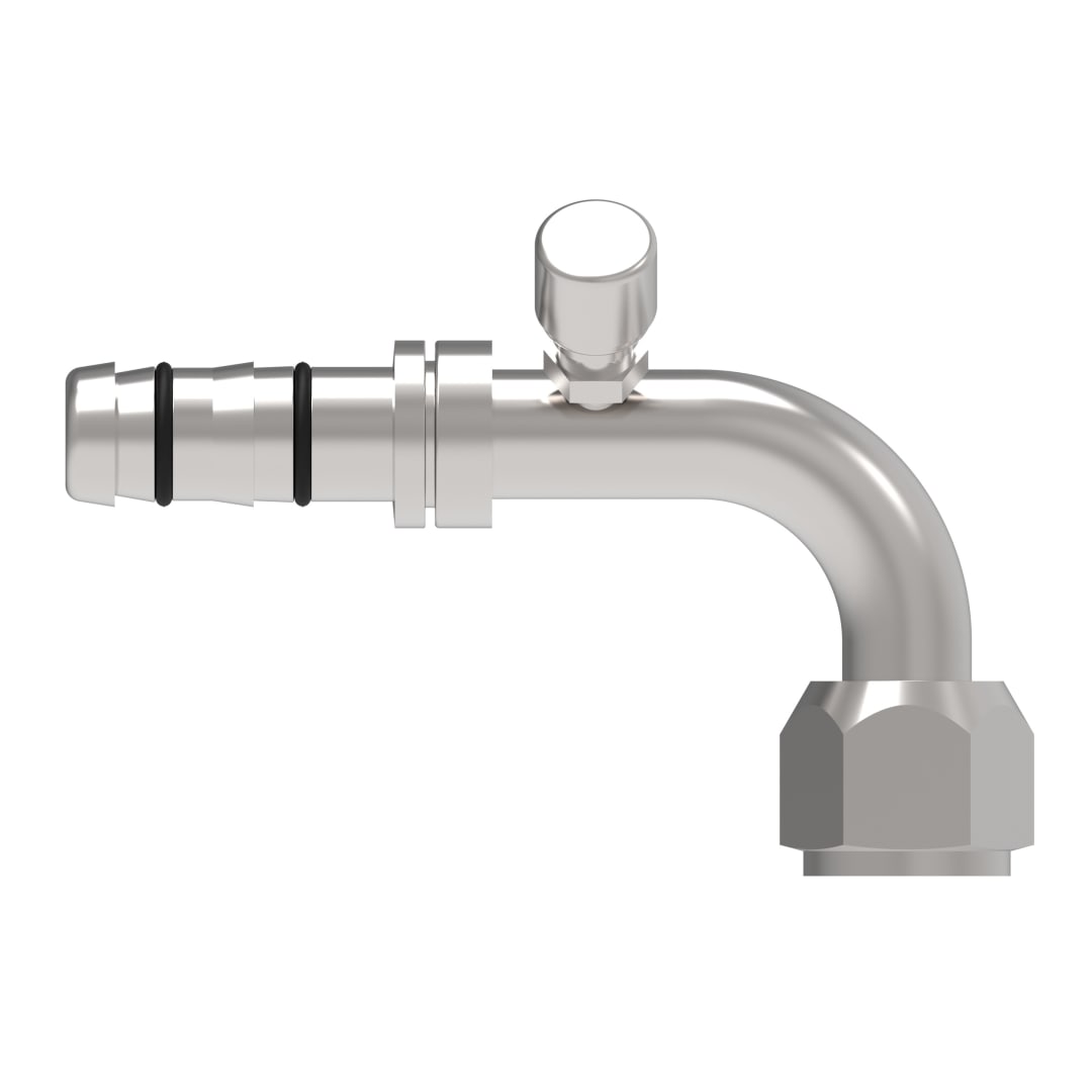 Aeroquip Female Lng Pilot 90° W/7/16-20 Chrgprt 45°