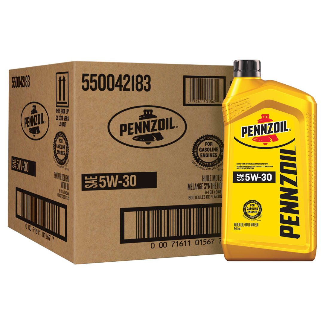 Pennzoil 5W-30 Motor Oil, 1 Quart (6 Pack)