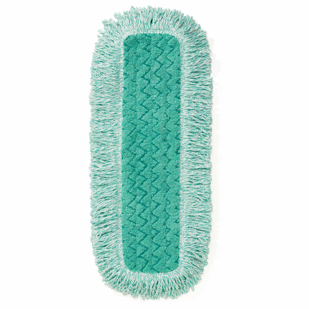 Rubbermaid Commercial Products HYGEN 18" Microfiber Dust Pad with Fringe, Green