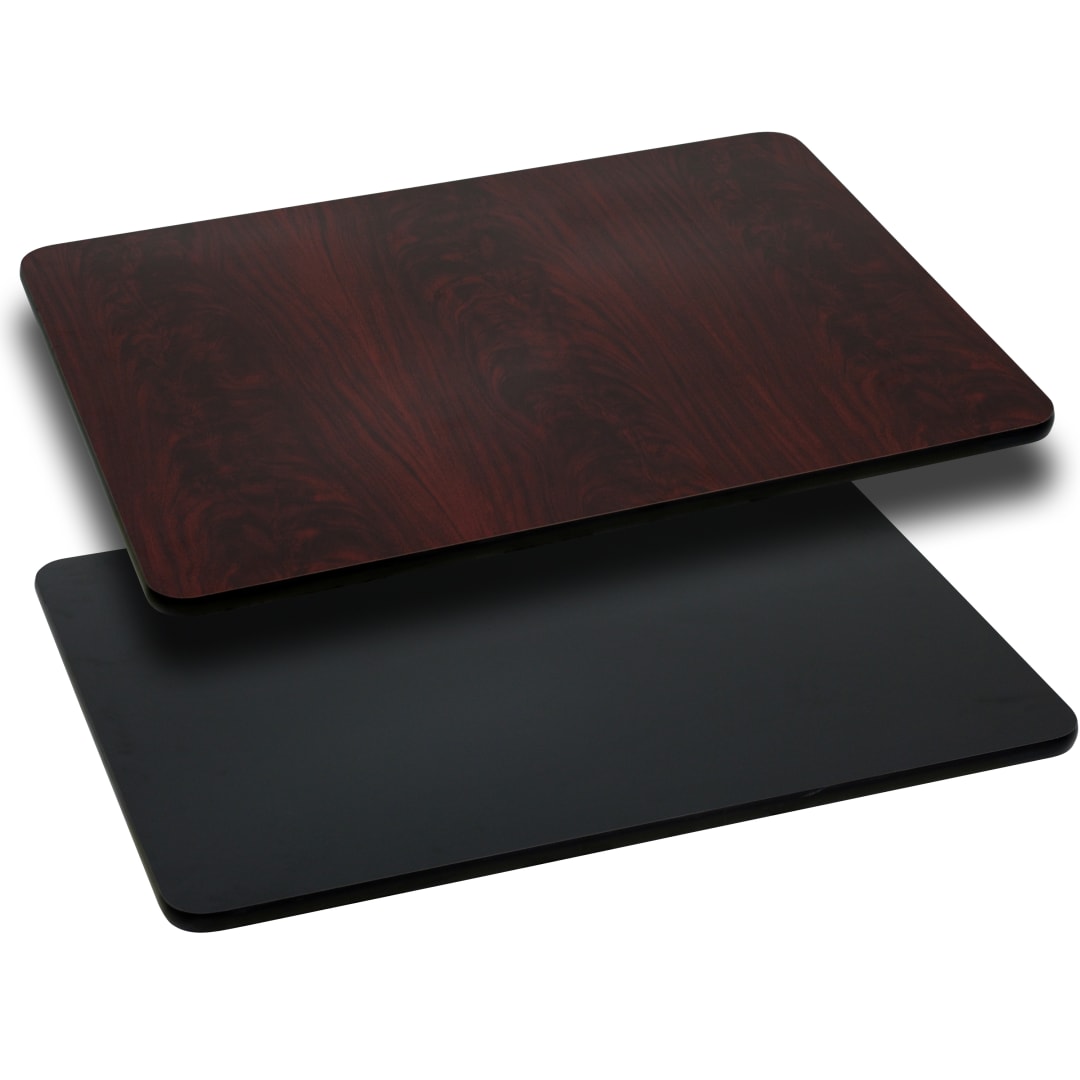 Glenbrook 30'' x 60'' Rectangular Table Top with Black or Mahogany Reversible Laminate Top