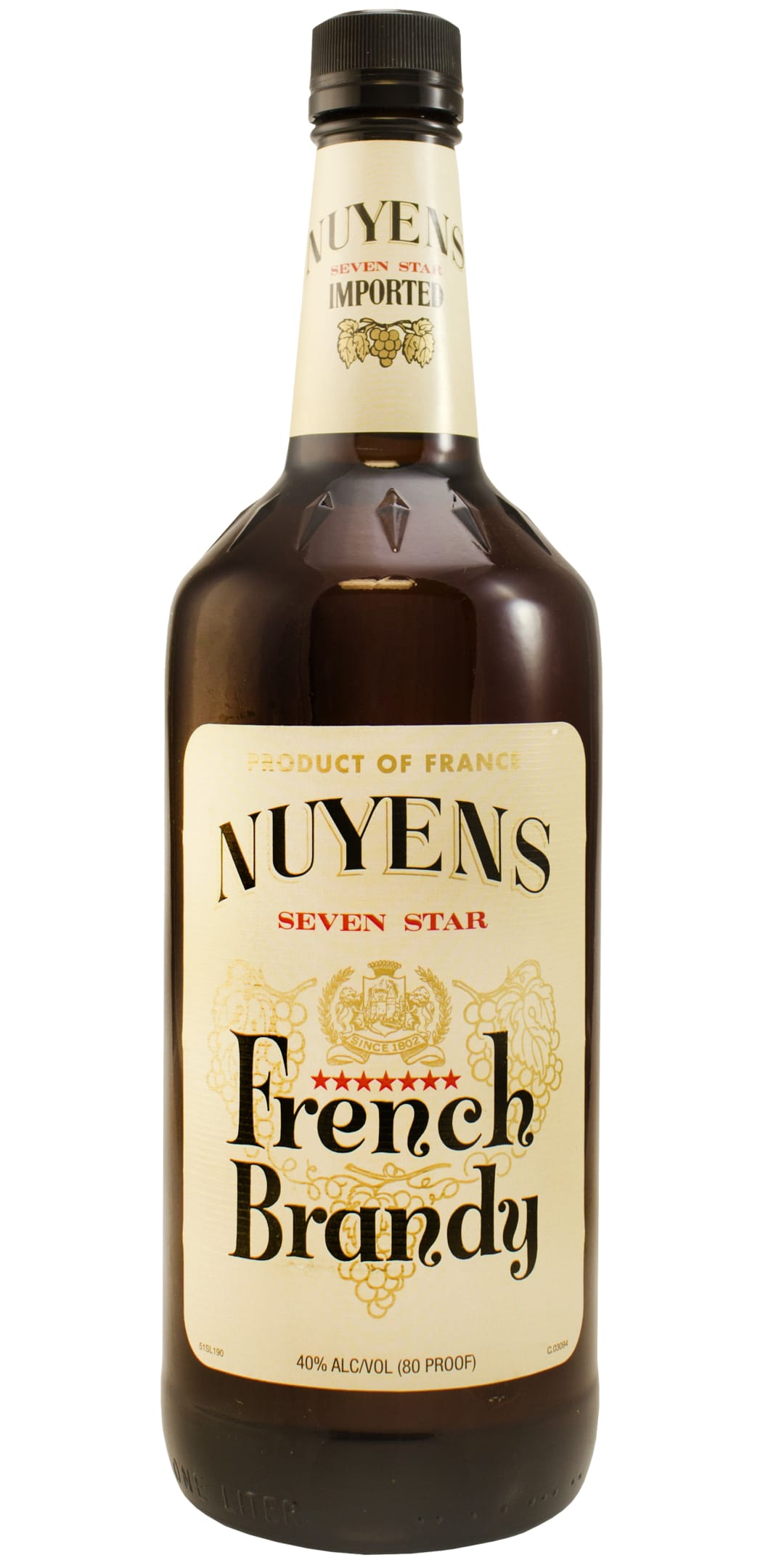 Nuyens French Brandy 1l 80 Proof