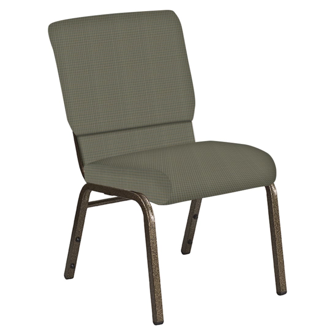 18.5''W Church Chair in Mainframe Pebble Fabric - Gold Vein Frame