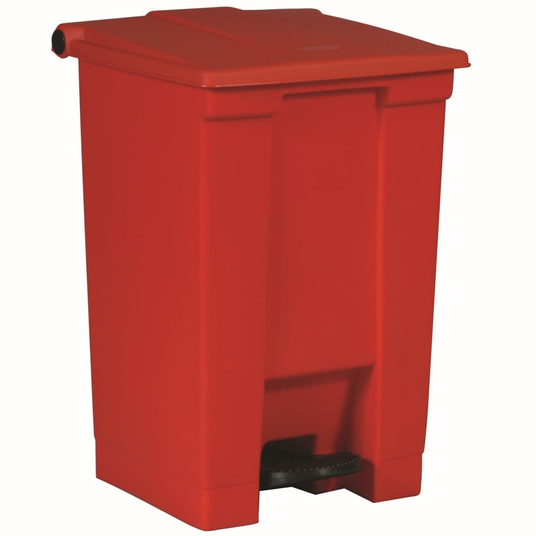 Rubbermaid Commercial Products 12 Gallon Legacy Step-On Trash Can, Red