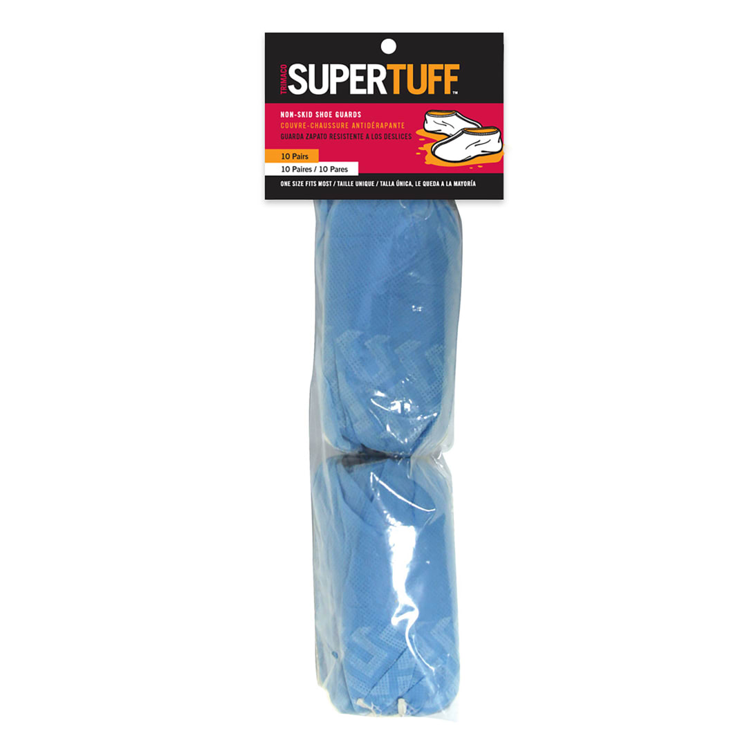 Non-Skid Poly Shoe Covers, Blue, 10pr