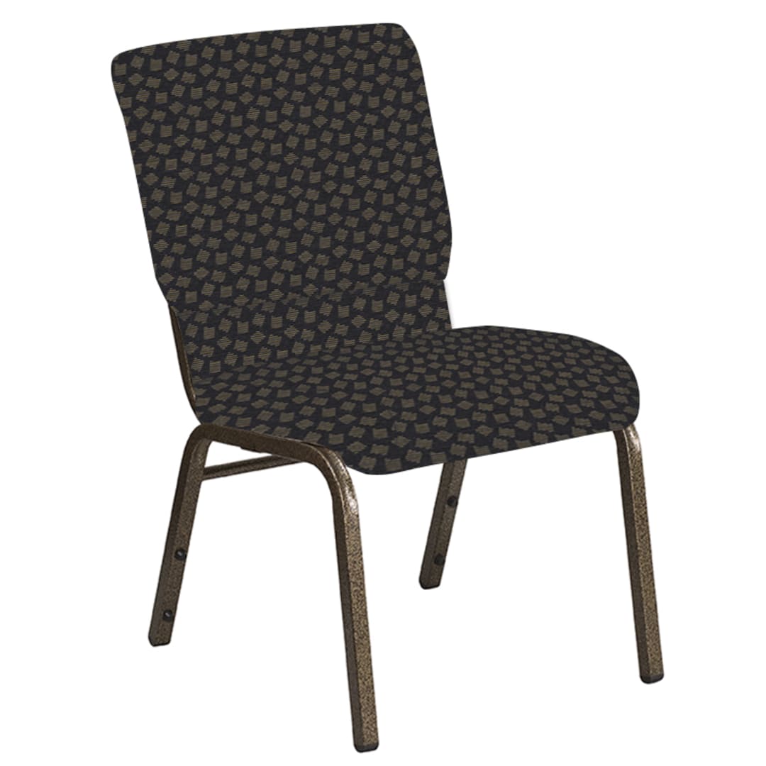 18.5''W Church Chair in Scatter Pepper Fabric - Gold Vein Frame