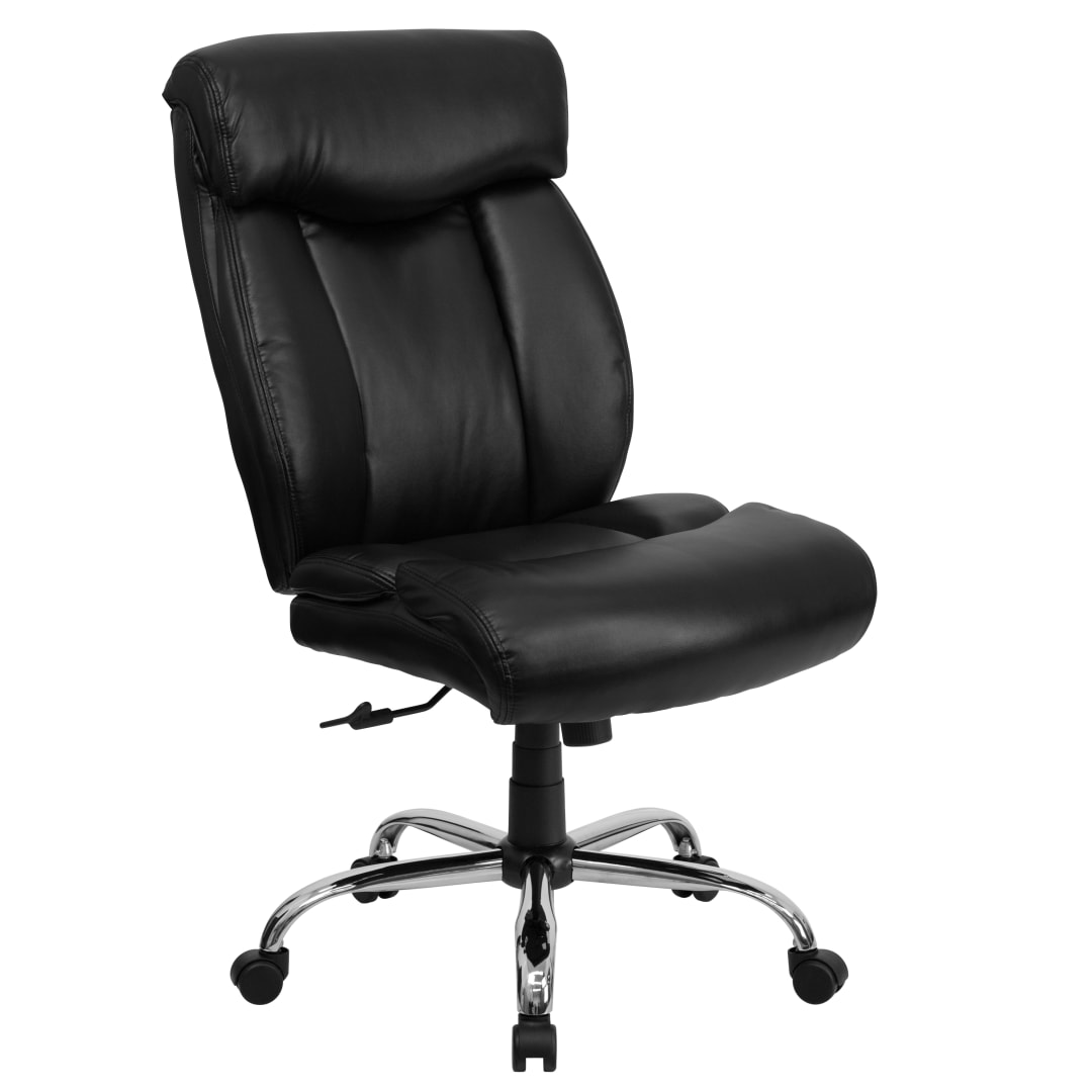 HERCULES Series Big &amp; Tall 400 lb. Rated Black LeatherSoft Executive Ergonomic Office Chair with Full Headrest