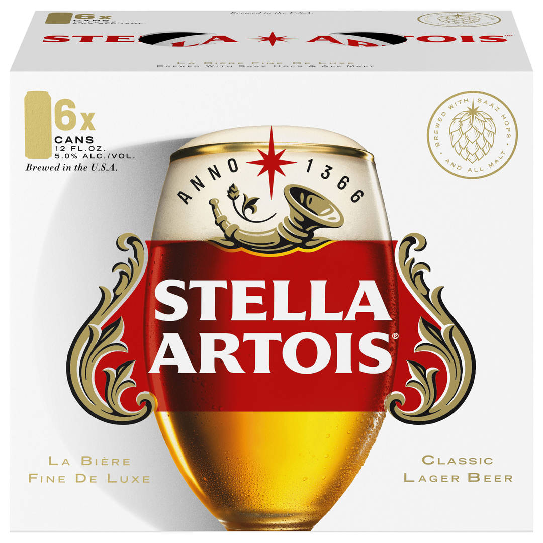 Stella Artois Premium Lager Beer 6 - 12 fl oz Cans