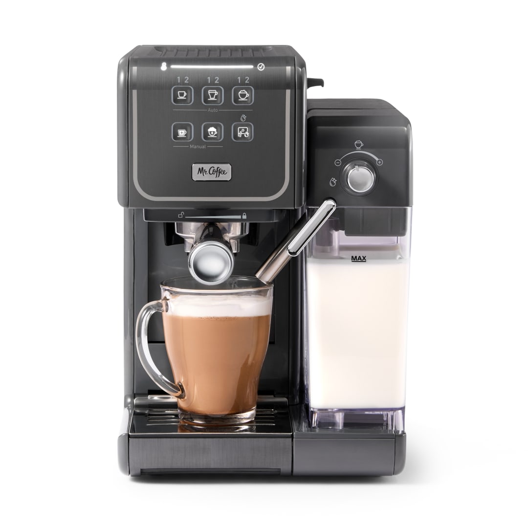 Mr. Coffee® One-Touch CoffeeHouse+ Espresso, Cappuccino, and Latte Maker, Grey