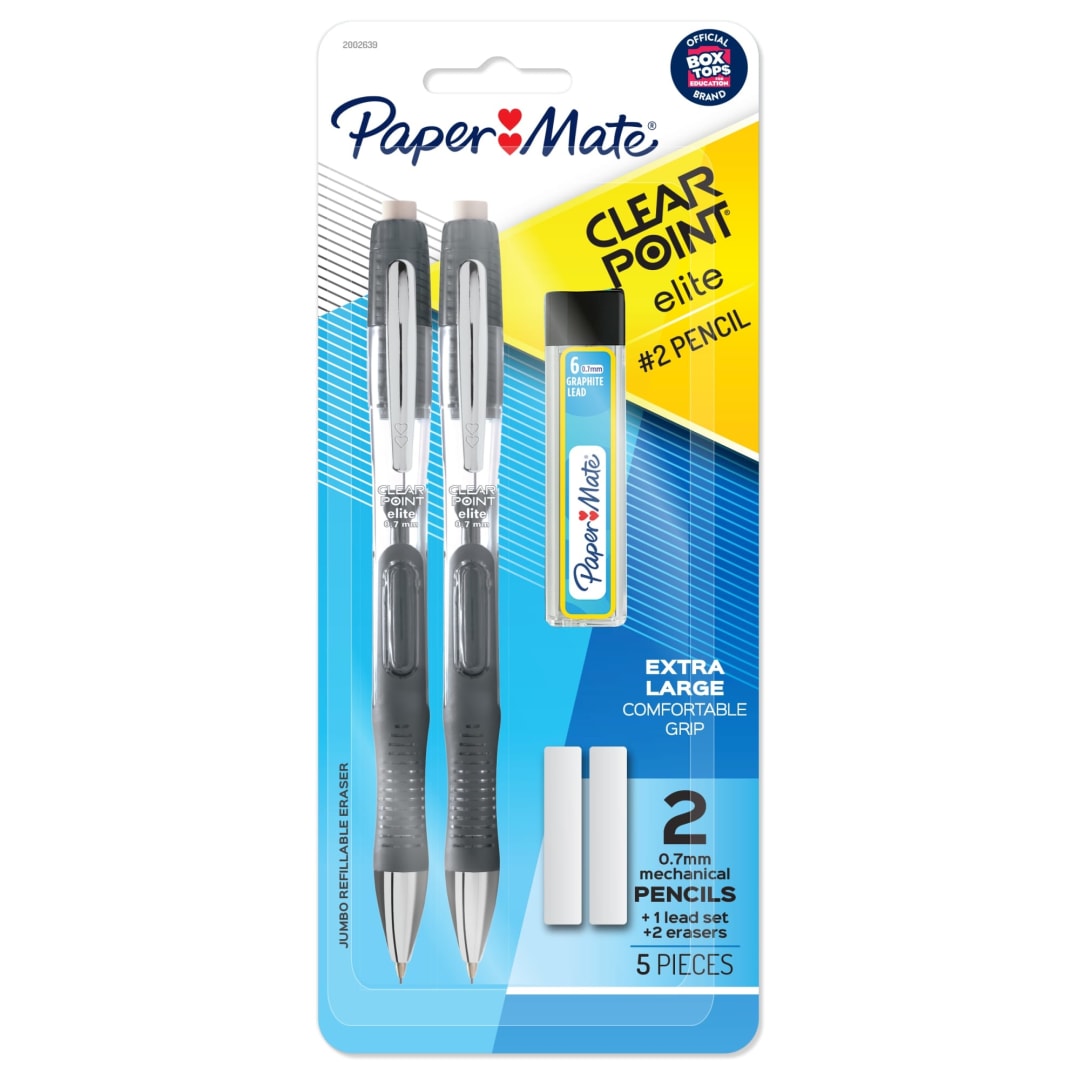 Paper Mate® Clearpoint® Elite Mechanical Pencil Starter Set, 0.7mm, HB#2, Black, 2 Count