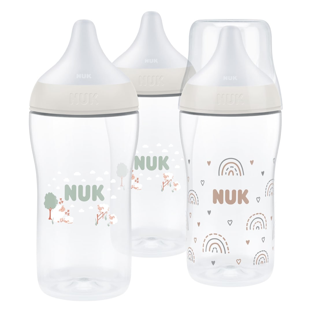 NUK PM BTLÂ 260ML/9Z 3PKÂ PP MÂ CA RAIN/SHP