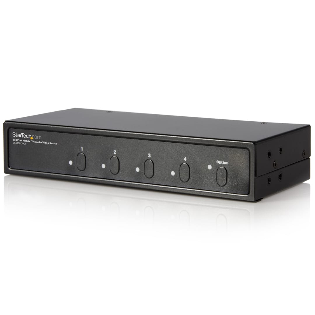 2x4 Matrix DVI-I Video Switcher With Remote