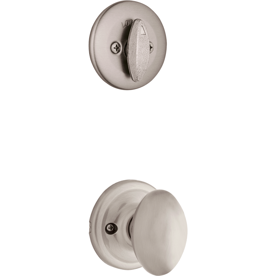 604 Single Cylinder Interior Pack w/Laurel Knob for Kwikset Series Handlesets in Satin Nickel