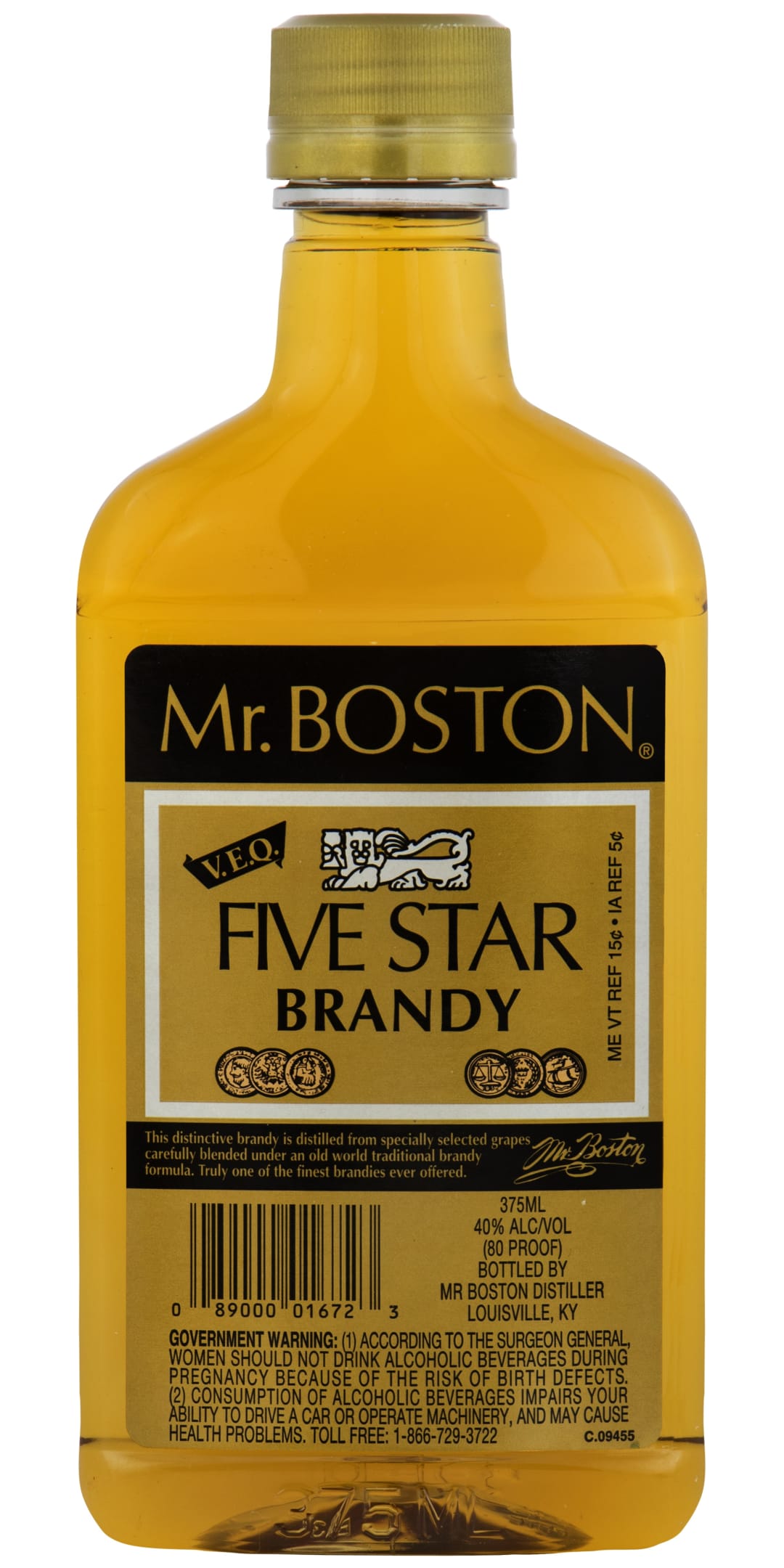 Mr. Boston Five Star Brandy 375ml 80 Proof