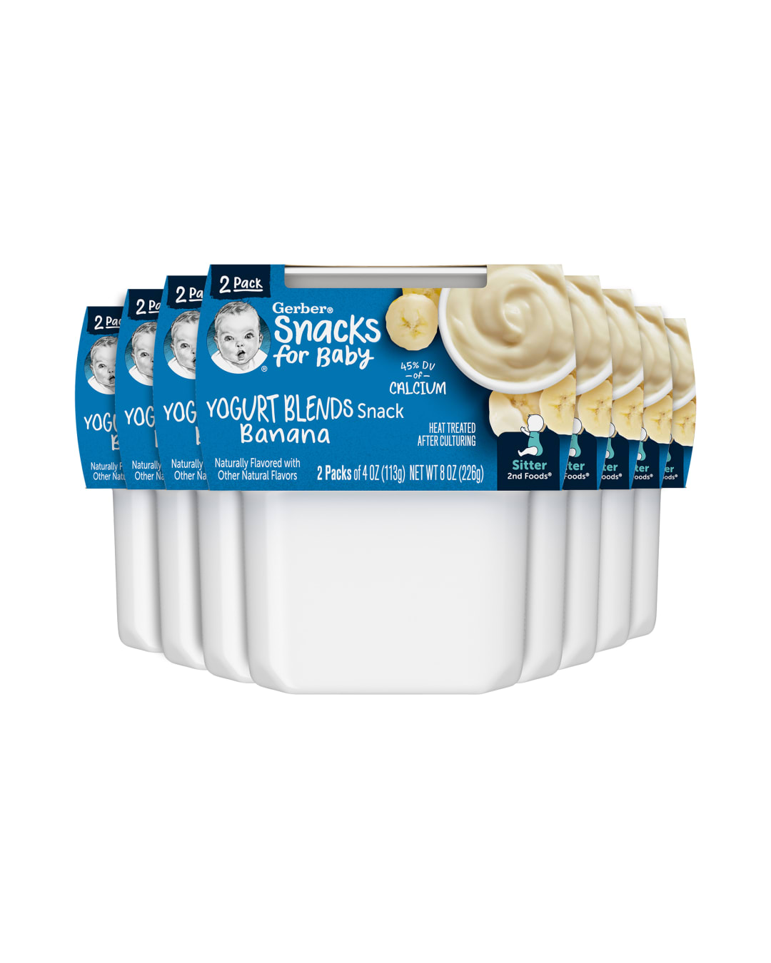 Gerber Stage 2 Baby Food, Banana Yogurt Puree Tubs, Baby Puree, 16PK