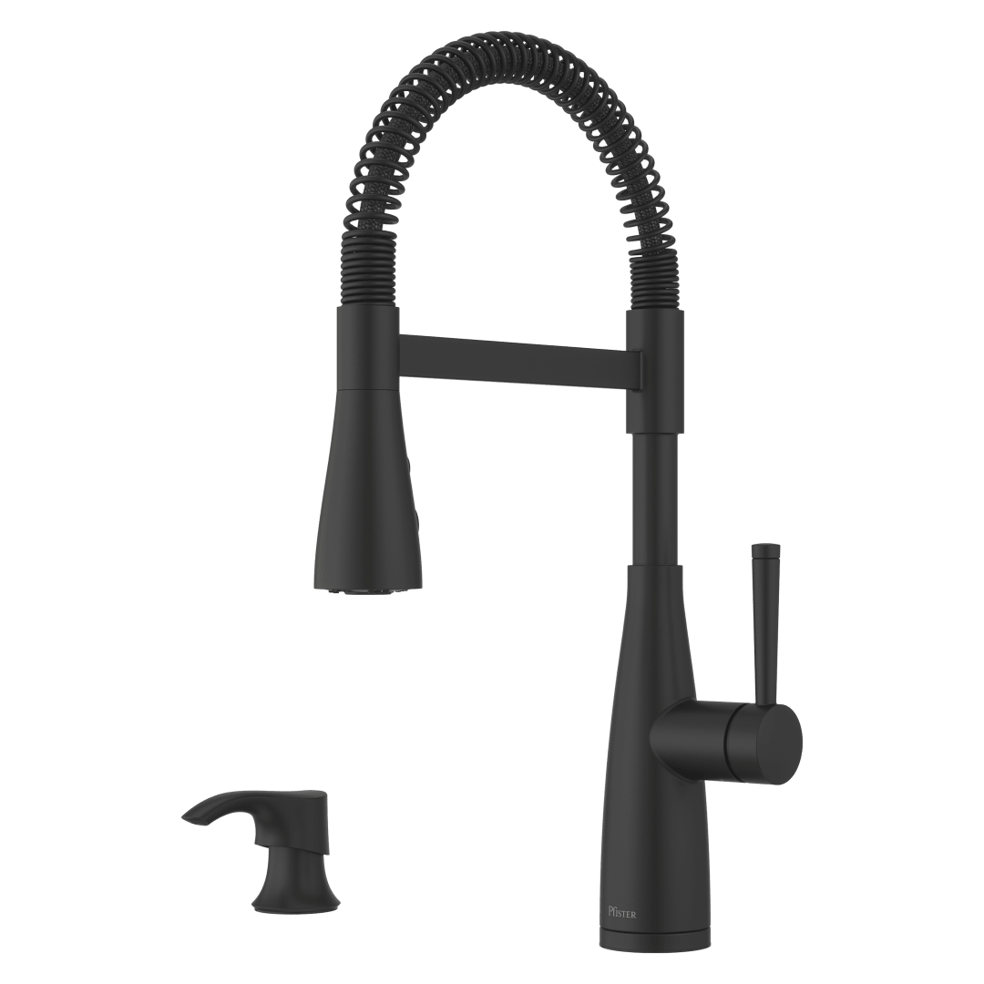 Raya 1-Handle Pull-Down Kitchen Faucet in Matte Black