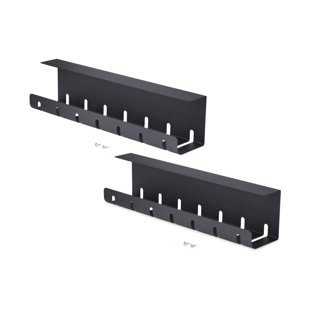 Under desk Cable Management Tray, Slotted style, Metal, Scre